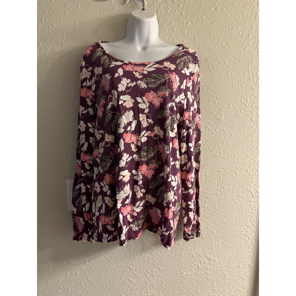 New XL White Stag Floral Top #931*8-